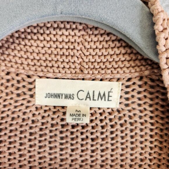 Johnny Was Sweater Womens M Neutral Beige Calme Cardigan Tunic Boho Western - Picture 9 of 13